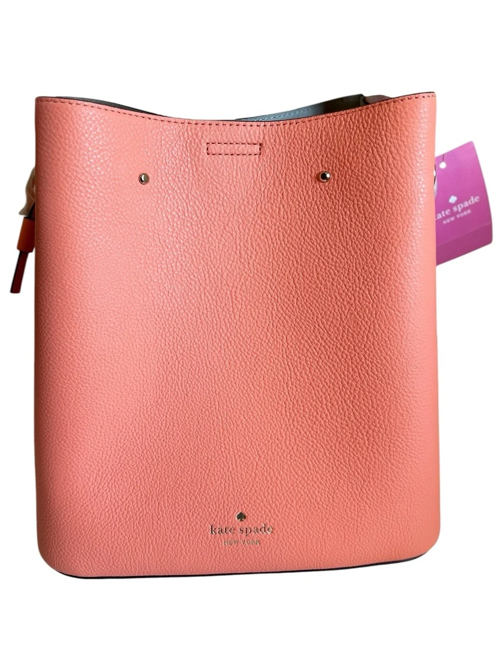 NWT Kate Spade Marti Large Bucket Bag Pebbled Leather – Melon Ball Pink